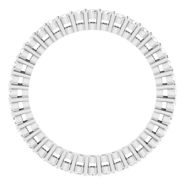 Platinum Round Natural Diamond Shared-Prong Eternity Band – 1.5 mm Stones (1/2–5/8 CTW) - view 2