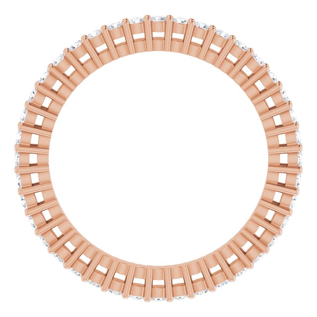 14K Gold Round Lab-Grown Diamond Shared-Prong Eternity Band – 1.3 mm Stones (3/8–1/2 CTW) - Rose Gold - view 2