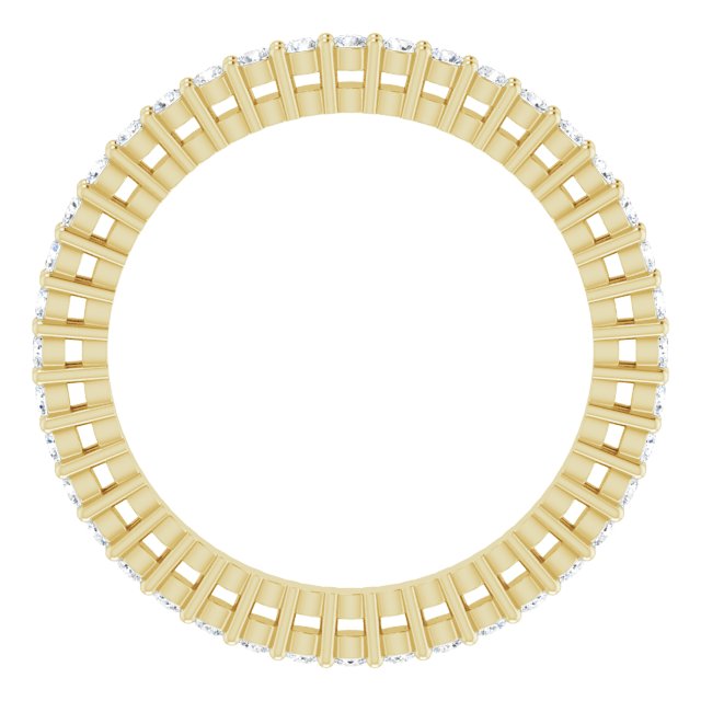 14K Gold Round Lab-Grown Diamond Shared-Prong Eternity Band – 1.3 mm Stones (3/8–1/2 CTW) - Yellow Gold - view 2