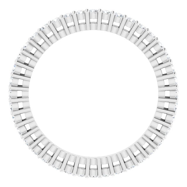 14K Gold Round Lab-Grown Diamond Shared-Prong Eternity Band – 1.3 mm Stones (3/8–1/2 CTW) - White Gold - view 2
