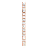 14K Gold Round Lab-Grown Diamond Shared-Prong Eternity Band – 1.3 mm Stones (3/8–1/2 CTW) - Rose Gold - view 4