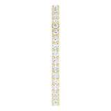 14K Gold Round Natural Diamond Shared-Prong Eternity Band – 1.3 mm Stones (3/8–1/2 CTW) - Yellow Gold - view 4
