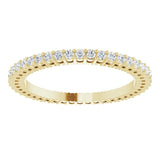 14K Gold Round Natural Diamond Shared-Prong Eternity Band – 1.3 mm Stones (3/8–1/2 CTW) - Yellow Gold - view 3