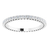 14K Gold Round Lab-Grown Diamond Shared-Prong Eternity Band – 1.3 mm Stones (3/8–1/2 CTW) - White Gold - view 3
