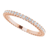 14K Gold Round Natural Diamond Shared-Prong Eternity Band – 1.3 mm Stones (3/8–1/2 CTW) - Rose Gold - view 5