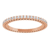 14K Gold Round Lab-Grown Diamond Shared-Prong Eternity Band – 1.3 mm Stones (3/8–1/2 CTW) - Rose Gold - view 3