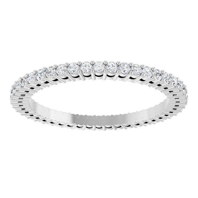 14K Gold Round Lab-Grown Diamond Shared-Prong Eternity Band – 1.3 mm Stones (3/8–1/2 CTW) - White Gold - view 3