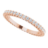 14K Gold Round Natural Diamond Shared-Prong Eternity Band – 1.3 mm Stones (3/8–1/2 CTW) - Rose Gold - view 5