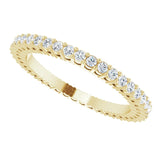 14K Gold Round Natural Diamond Shared-Prong Eternity Band – 1.3 mm Stones (3/8–1/2 CTW) - Yellow Gold - view 5