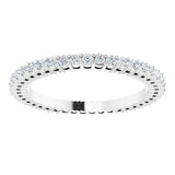 14K Gold Round Natural Diamond Shared-Prong Eternity Band – 1.3 mm Stones (3/8–1/2 CTW) - White Gold - view 3