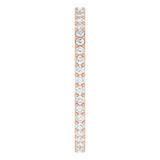 14K Gold Round Natural Diamond Shared-Prong Eternity Band – 1.3 mm Stones (3/8–1/2 CTW) - Rose Gold - view 4