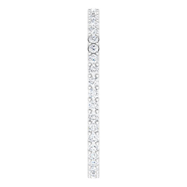 14K Gold Round Lab-Grown Diamond Shared-Prong Eternity Band – 1.3 mm Stones (3/8–1/2 CTW) - White Gold - view 4