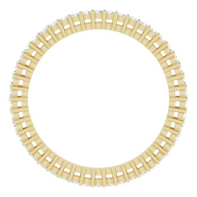 14K Gold Round Lab-Grown Diamond Shared-Prong Eternity Band – 1.3 mm Stones (3/8–1/2 CTW) - Yellow Gold - view 2