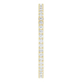 14K Gold Round Natural Diamond Shared-Prong Eternity Band – 1.3 mm Stones (3/8–1/2 CTW) - Yellow Gold - view 4