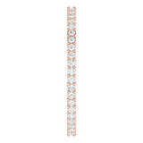 14K Gold Round Natural Diamond Shared-Prong Eternity Band – 1.3 mm Stones (3/8–1/2 CTW) - Rose Gold - view 4