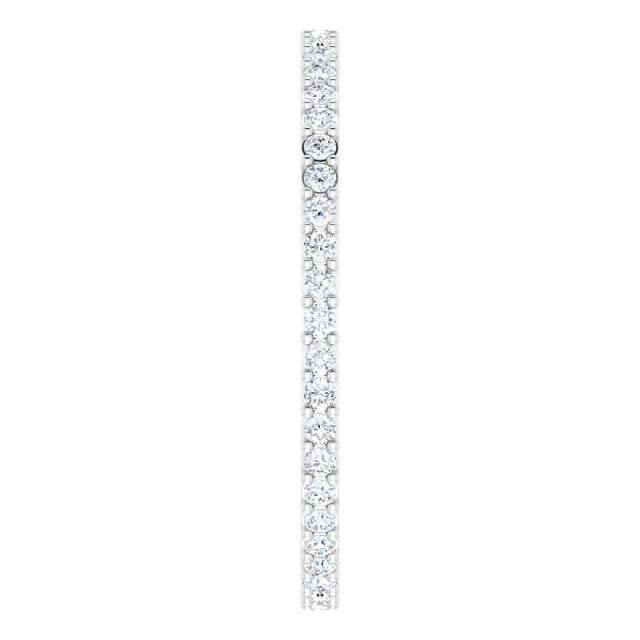 14K Gold Round Lab-Grown Diamond Shared-Prong Eternity Band – 1.3 mm Stones (3/8–1/2 CTW) - White Gold - view 4