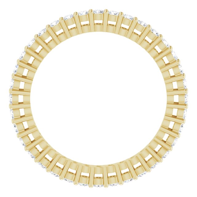 14K Gold Round Lab-Grown Diamond Shared-Prong Eternity Band – 1.5 mm Stones (1/2 CTW) - Yellow Gold - view 2