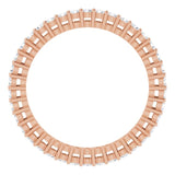 14K Gold Round Natural Diamond Shared-Prong Eternity Band – 1.5 mm Stones (1/2–5/8 CTW) - Rose Gold - view 2