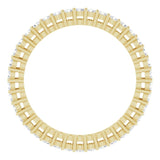 14K Gold Round Natural Diamond Shared-Prong Eternity Band – 1.5 mm Stones (1/2–5/8 CTW) - Yellow Gold - view 2