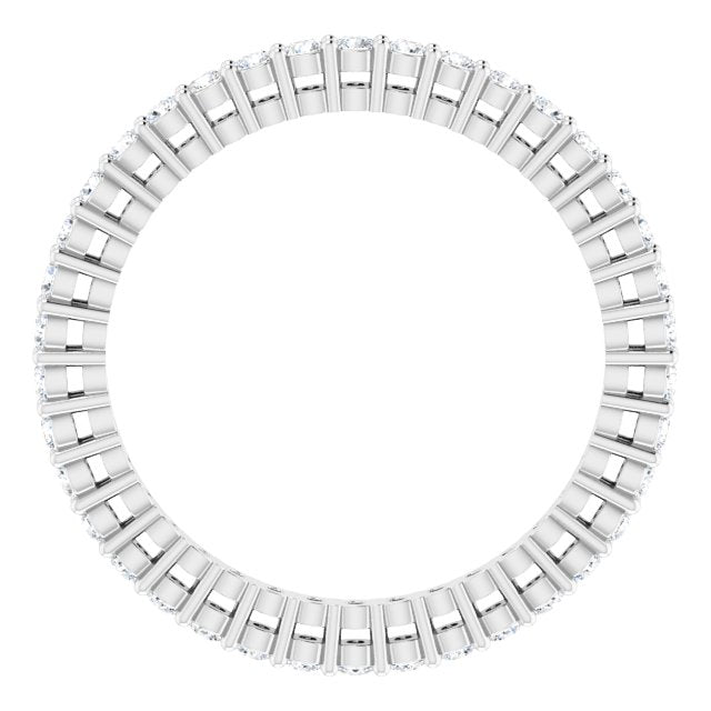 Platinum Round Lab-Grown Diamond Shared-Prong Eternity Band – 1.5 mm Stones (1/2 CTW) - view 2
