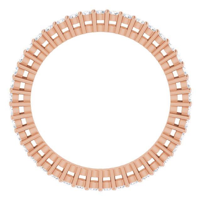 14K Gold Round Lab-Grown Diamond Shared-Prong Eternity Band – 1.3 mm Stones (3/8–1/2 CTW) - Rose Gold - view 2