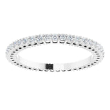 14K Gold Round Natural Diamond Shared-Prong Eternity Band – 1.3 mm Stones (3/8–1/2 CTW) - White Gold - view 3