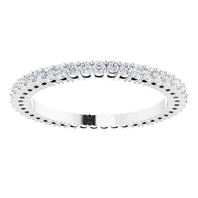 Platinum Round Lab-Grown Diamond Shared-Prong Eternity Band – 1.3 mm Stones (3/8–1/2 CTW) - view 3