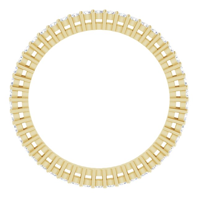14K Gold Round Lab-Grown Diamond Shared-Prong Eternity Band – 1.3 mm Stones (3/8–1/2 CTW) - Yellow Gold - view 2