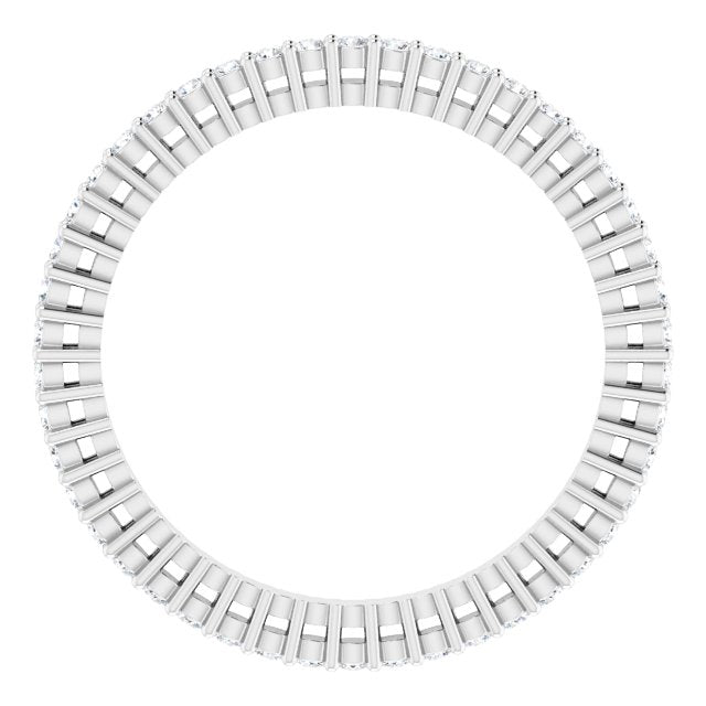 14K Gold Round Lab-Grown Diamond Shared-Prong Eternity Band – 1.3 mm Stones (3/8–1/2 CTW) - White Gold - view 2