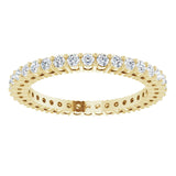 14K Gold Round Natural Diamond Shared-Prong Eternity Band – 1.5 mm Stones (1/2–5/8 CTW) - Yellow Gold - view 3