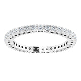 14K Gold Round Lab-Grown Diamond Shared-Prong Eternity Band – 1.5 mm Stones (1/2 CTW) - White Gold - view 3