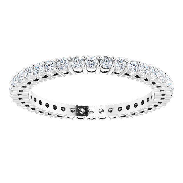 Platinum Round Lab-Grown Diamond Shared-Prong Eternity Band – 1.5 mm Stones (1/2 CTW) - view 3