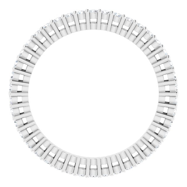 14K Gold Round Lab-Grown Diamond Shared-Prong Eternity Band – 1.3 mm Stones (3/8–1/2 CTW) - White Gold - view 2