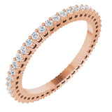 14K Gold Round Lab-Grown Diamond Shared-Prong Eternity Band – 1.3 mm Stones (3/8–1/2 CTW) - Rose Gold