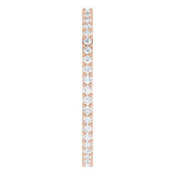 14K Gold Round Natural Diamond Shared-Prong Eternity Band – 1.3 mm Stones (3/8–1/2 CTW) - Rose Gold - view 4