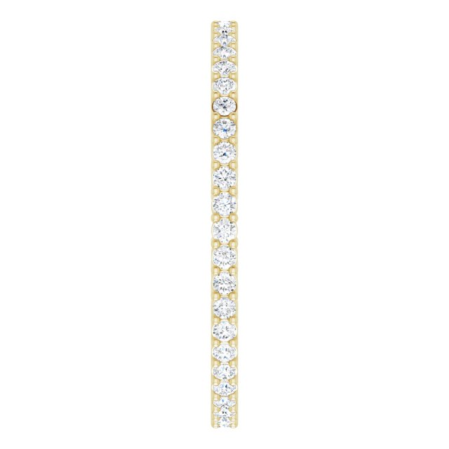 14K Gold Round Lab-Grown Diamond Shared-Prong Eternity Band – 1.3 mm Stones (3/8–1/2 CTW) - Yellow Gold - view 4