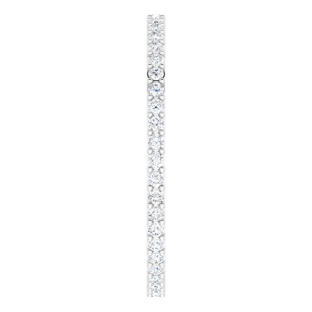 14K Gold Round Lab-Grown Diamond Shared-Prong Eternity Band – 1.3 mm Stones (3/8–1/2 CTW) - White Gold - view 4