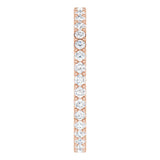 14K Gold Round Lab-Grown Diamond Shared-Prong Eternity Band – 1.5 mm Stones (1/2 CTW) - Rose Gold - view 4