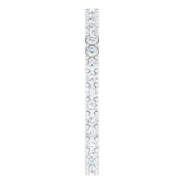 Platinum Round Lab-Grown Diamond Shared-Prong Eternity Band – 1.5 mm Stones (1/2 CTW) - view 4