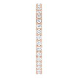 14K Gold Round Lab-Grown Diamond Shared-Prong Eternity Band – 1.5 mm Stones (1/2 CTW) - Rose Gold - view 4