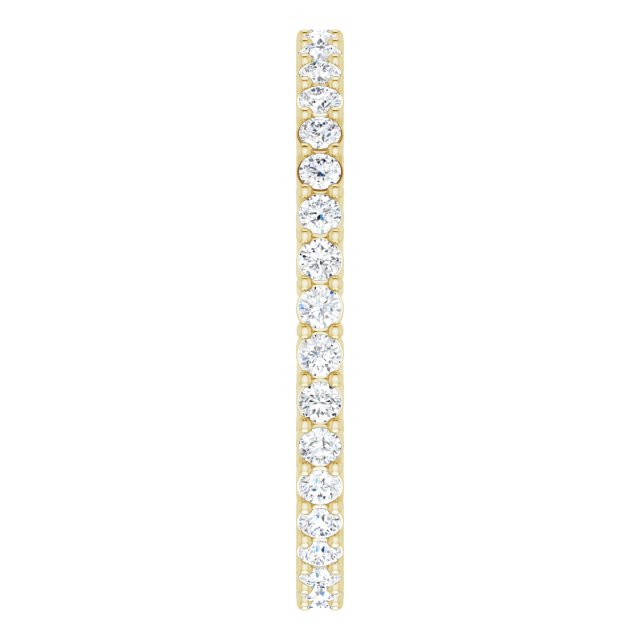 14K Gold Round Natural Diamond Shared-Prong Eternity Band – 1.5 mm Stones (1/2–5/8 CTW) - Yellow Gold - view 4