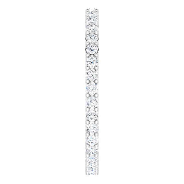 14K Gold Round Lab-Grown Diamond Shared-Prong Eternity Band – 1.5 mm Stones (1/2 CTW) - White Gold - view 4