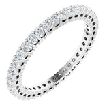 Platinum Round Lab-Grown Diamond Shared-Prong Eternity Band – 1.5 mm Stones (1/2 CTW)