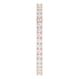 14K Gold Round Lab-Grown Diamond Shared-Prong Eternity Band – 1.5 mm Stones (1/2 CTW) - Rose Gold - view 4