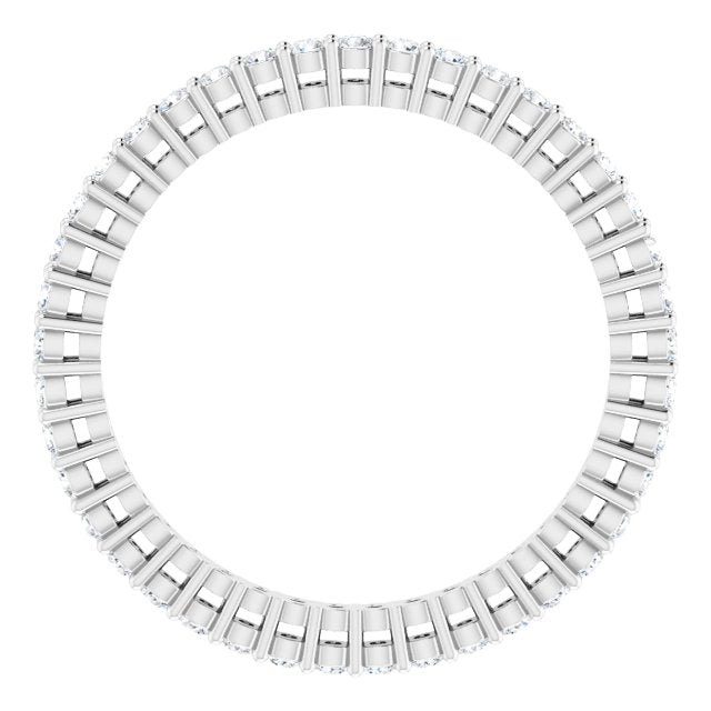 Platinum Round Lab-Grown Diamond Shared-Prong Eternity Band – 1.5 mm Stones (1/2 CTW) - view 2