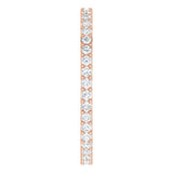 14K Gold Round Natural Diamond Shared-Prong Eternity Band – 1.3 mm Stones (3/8–1/2 CTW) - Rose Gold - view 4