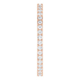 14K Gold Round Lab-Grown Diamond Shared-Prong Eternity Band – 1.3 mm Stones (3/8–1/2 CTW) - Rose Gold - view 4