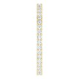 14K Gold Round Natural Diamond Shared-Prong Eternity Band – 1.3 mm Stones (3/8–1/2 CTW) - Yellow Gold - view 4