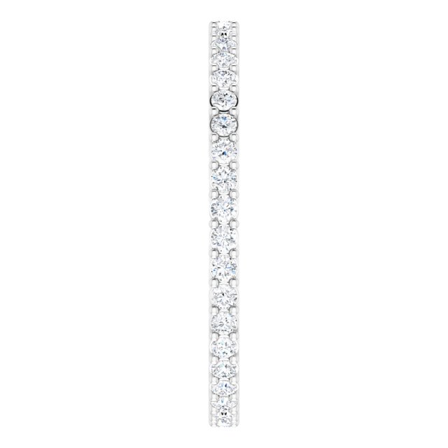 14K Gold Round Natural Diamond Shared-Prong Eternity Band – 1.3 mm Stones (3/8–1/2 CTW) - White Gold - view 4