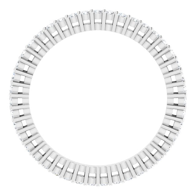 14K Gold Round Lab-Grown Diamond Shared-Prong Eternity Band – 1.3 mm Stones (3/8–1/2 CTW) - White Gold - view 2